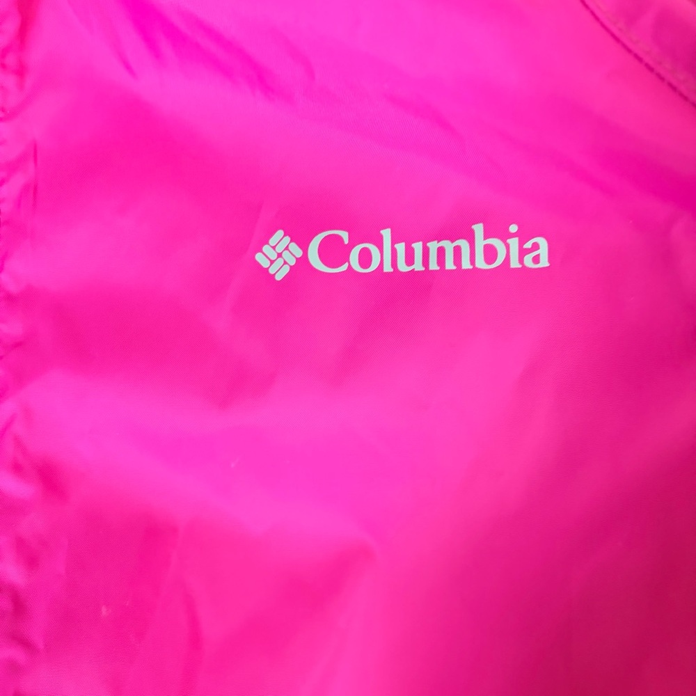 Columbia Pink Lightweight Jacket Stowaway Hood Zip Front Women’s XL - Picture 2 of 8
